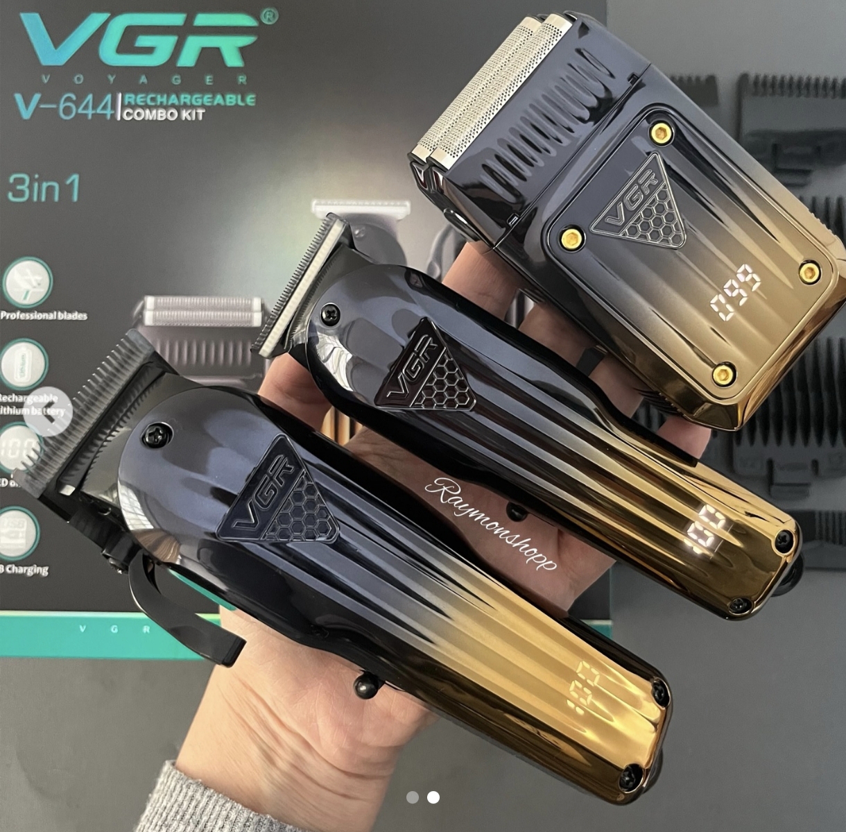 ست ماشین اصلاح وی جی آر مدل VGR V-644 با تکنولوژی برش مستقیم و استیل ضد زنگ