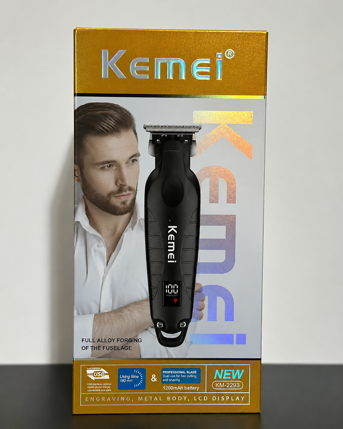 ماشین اصلاح کیمی مدل KM-2293 با تکنولوژی برش مستقیم و ضد آب