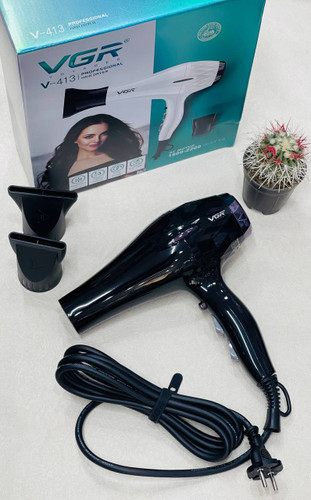 سشوار حرفه ای وی جی آر مدل V-413 با باد سرد و متمرکزکننده