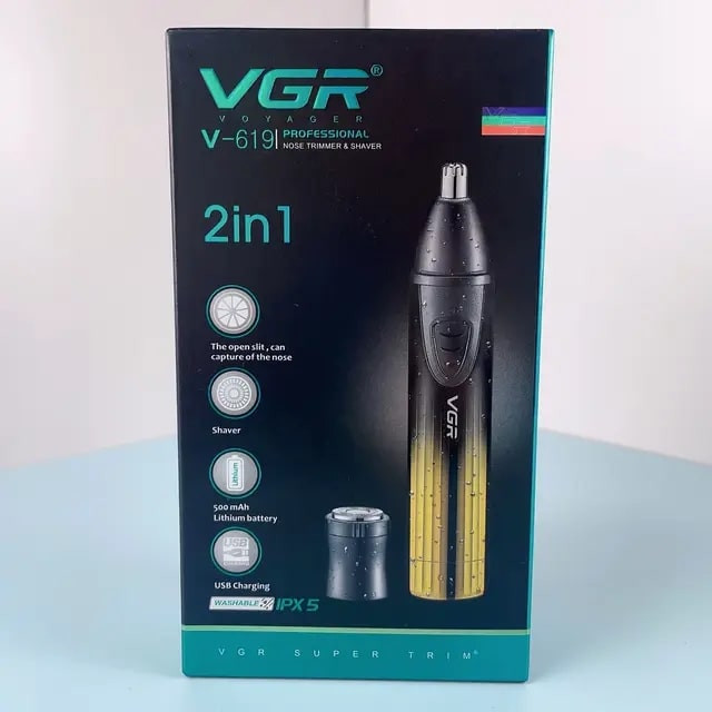 موزن گوش و بینی وی جی آر مدل V619 با تکنولوژی برش مستقیم و ضد آب