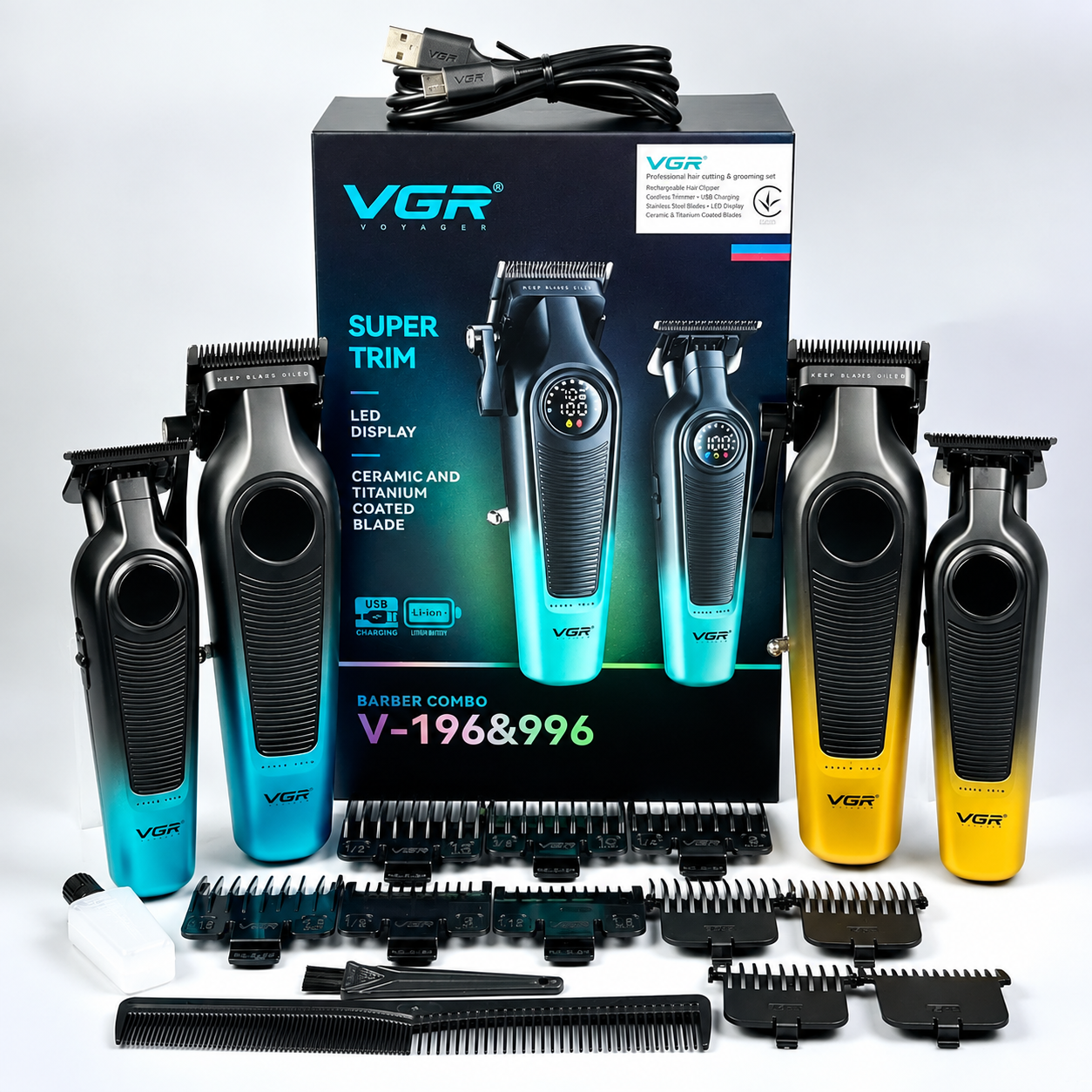 ست ماشین اصلاح وی جی آر مدل V-196 و V-996