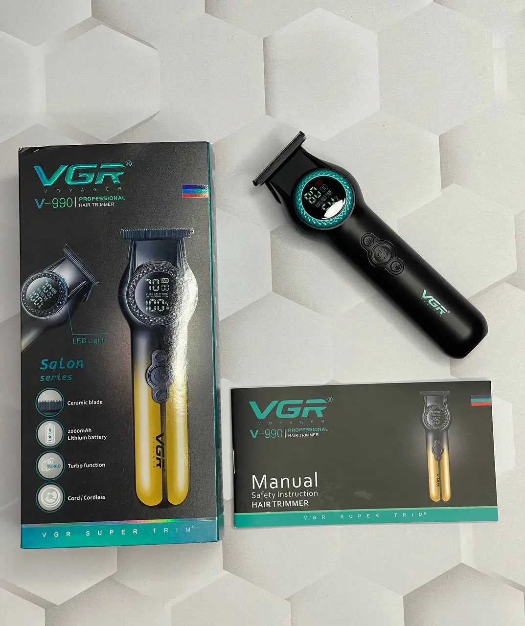 ماشین اصلاح وی جی آر مدل V-990 با تیغه سرامیک و برش مستقیم