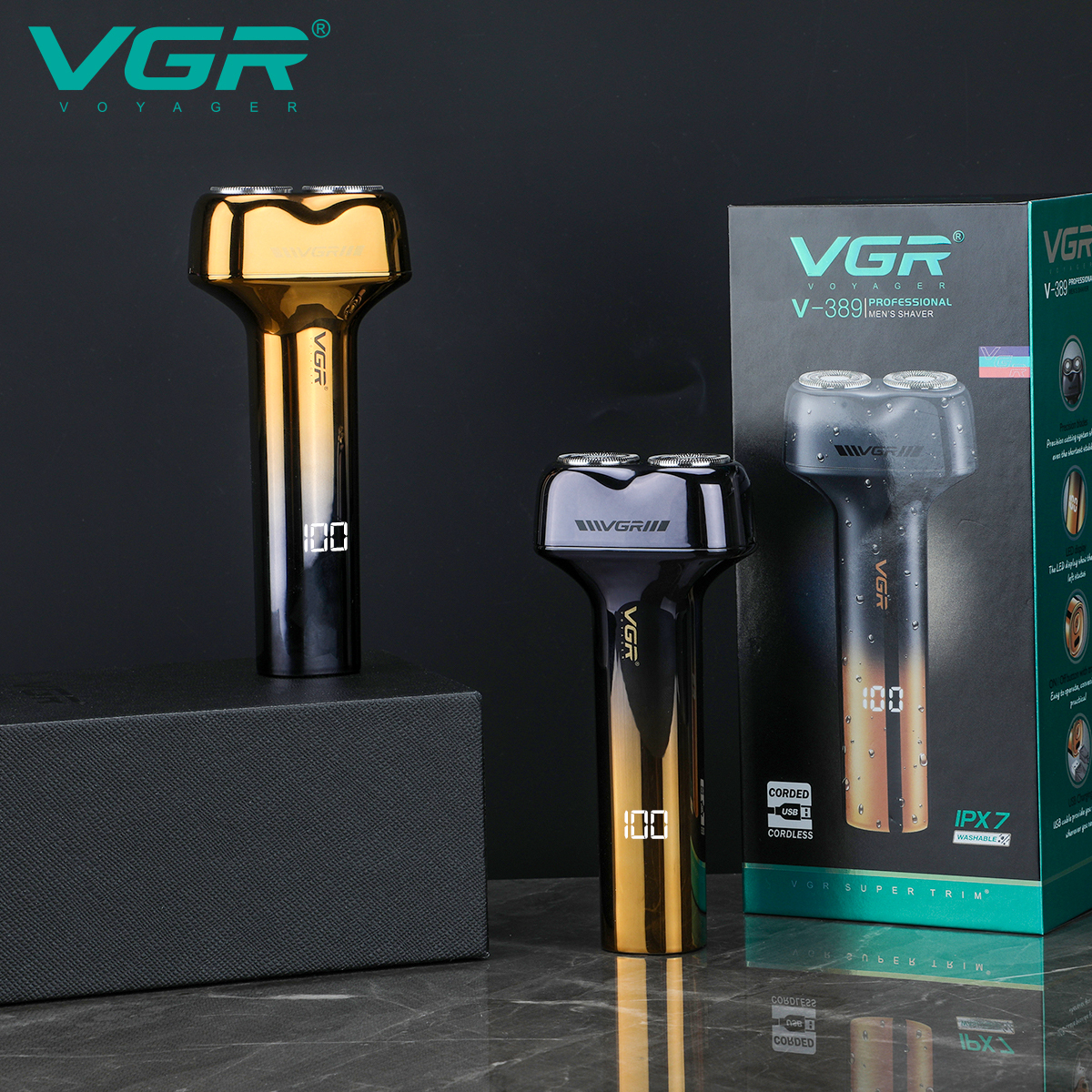 ریش تراش وی جی آر مدل VGR V-389 ضد آب و صفر زن