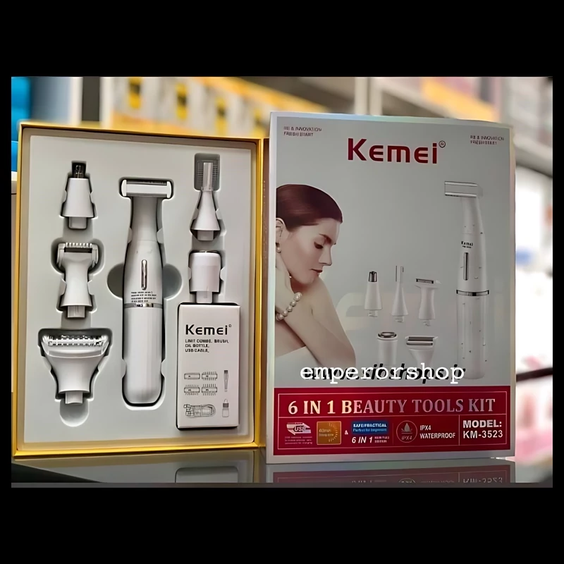 اپیلاتور کیمی مدل KM-3523 ست اصلاح ۶ کاره بدون حساسیت